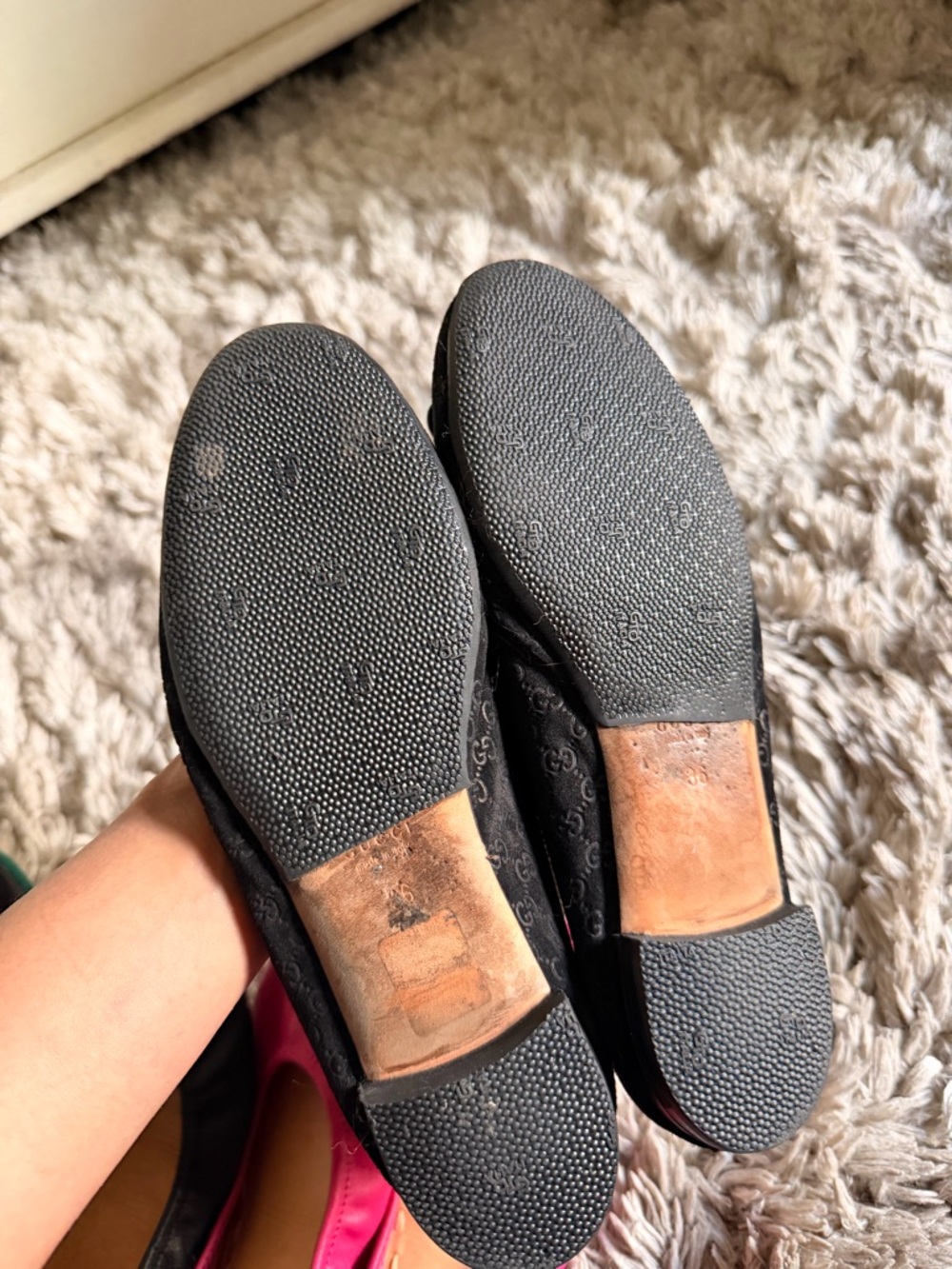 Tieks Pink Leather Ballet Flats with Gucci Ballet Flats - Picture 8 of 9